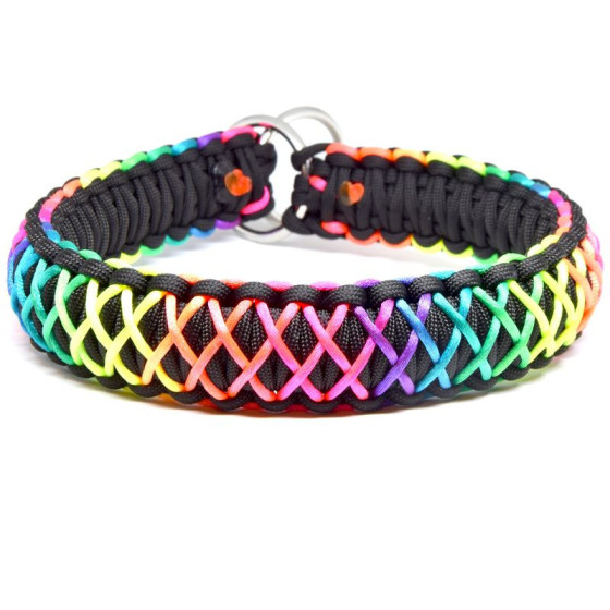Cordell paracord tightening collar Lajka braided for dogs rainbow