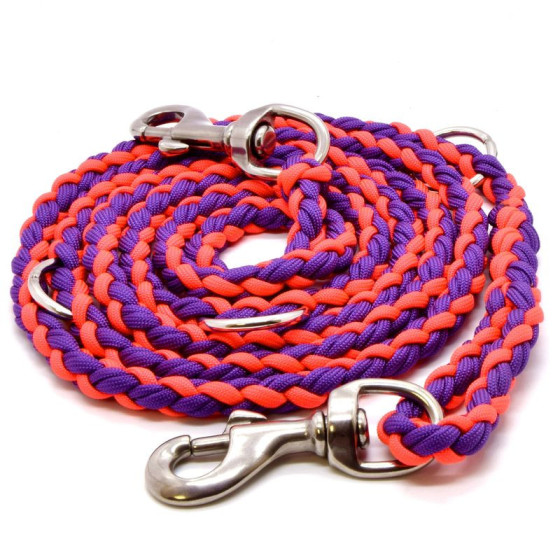 Cordell paracord walking leash switchable stainless steel for dogs - 200cm