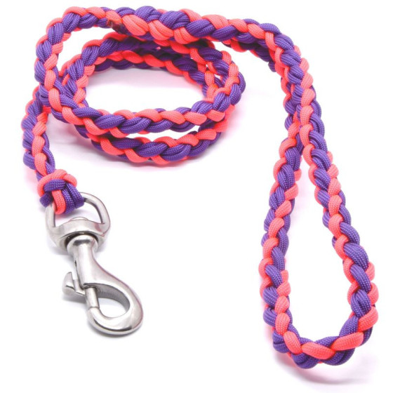 Cordell paracord walking dog leash stainless steel - 100cm
