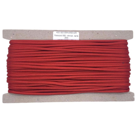 Paracord 25m card- red