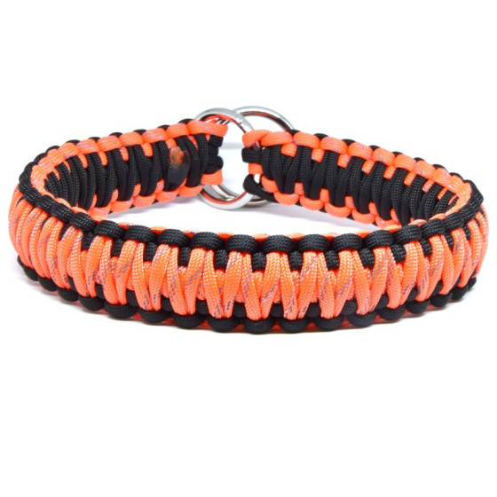 Cordell paracord contractive dog collar Laika reflective orange