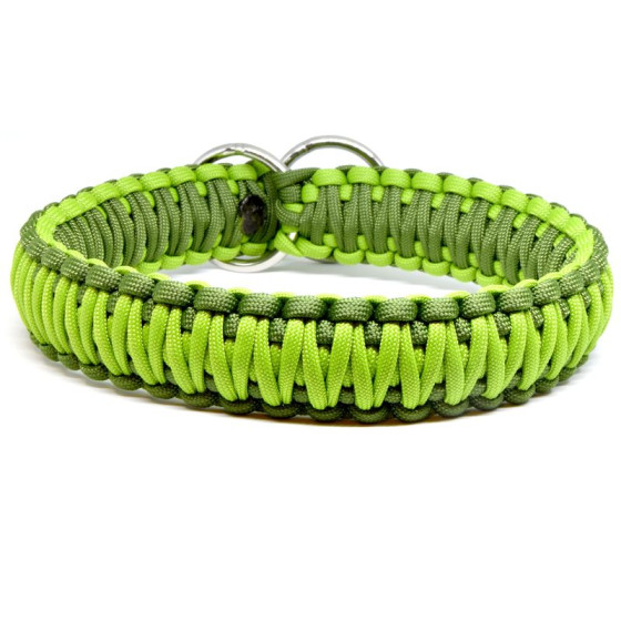Cordell paracord tightening collar Lajka for dogs green