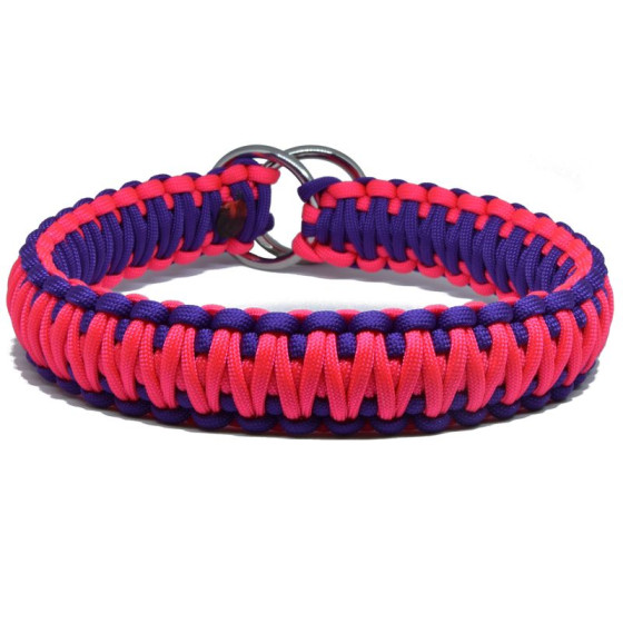 Cordell paracord pull collar Lajka for dogs pink
